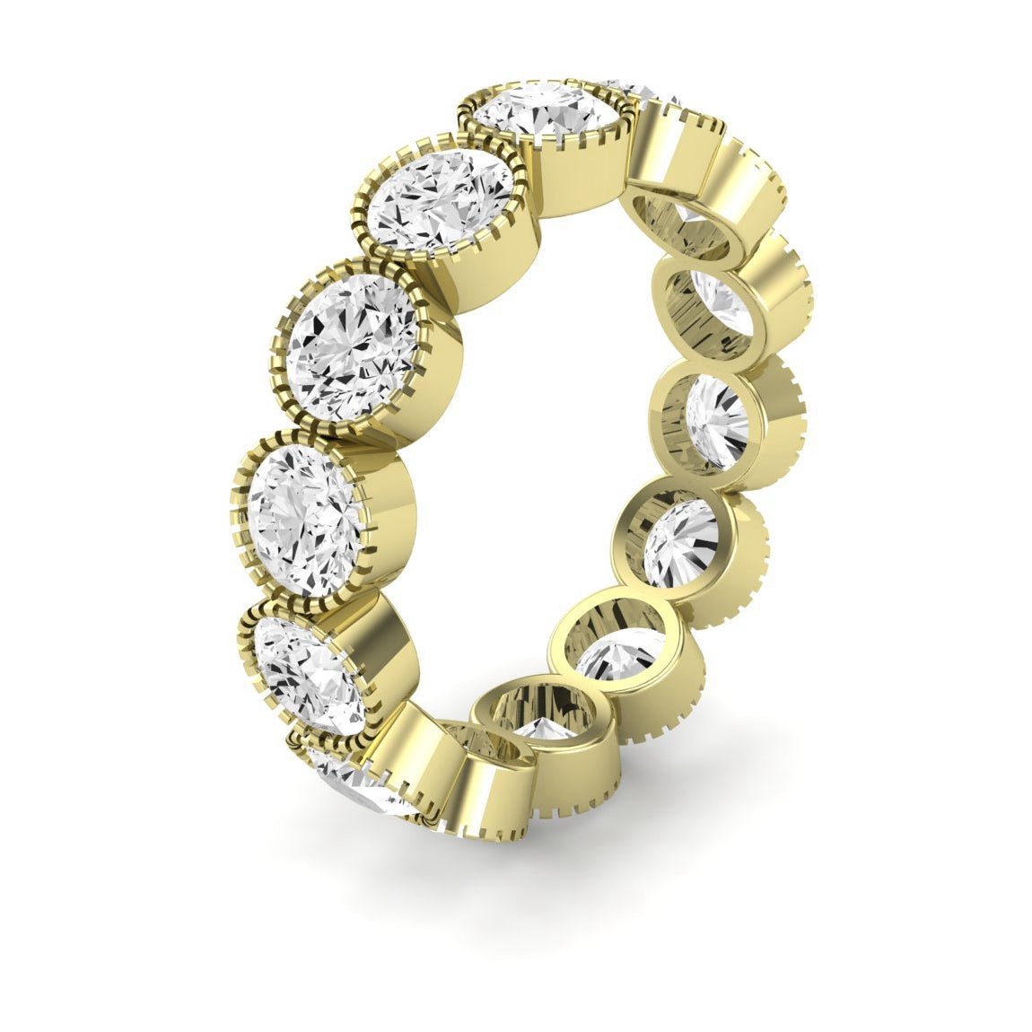 Terra Round Cut Moissanite Eternity Band yellowgold