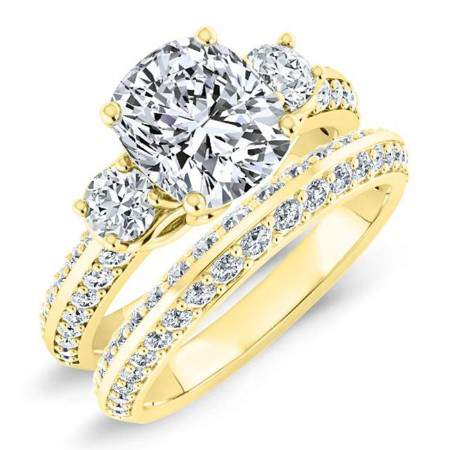 Thistle Cushion Diamond Bridal Set (Lab Grown Igi Cert) yellowgold