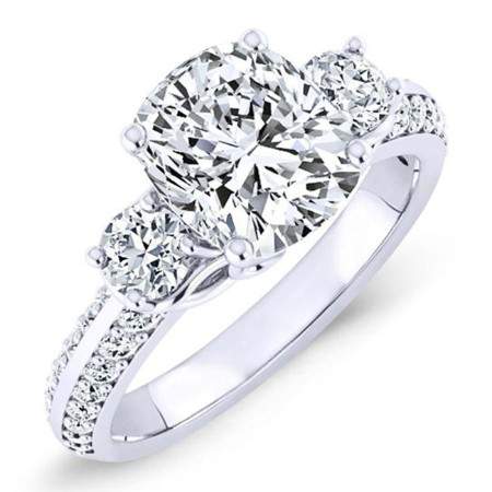 Thistle Cushion Diamond Engagement Ring (Lab Grown Igi Cert) whitegold