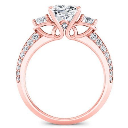 Thistle Cushion Moissanite Bridal Set rosegold