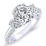 Thistle Cushion Moissanite Engagement Ring whitegold