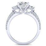 Thistle Cushion Moissanite Engagement Ring whitegold