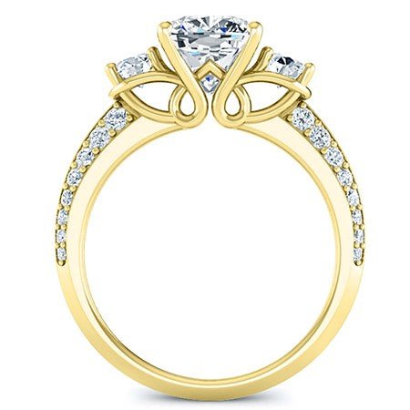 Thistle Cushion Moissanite Engagement Ring yellowgold