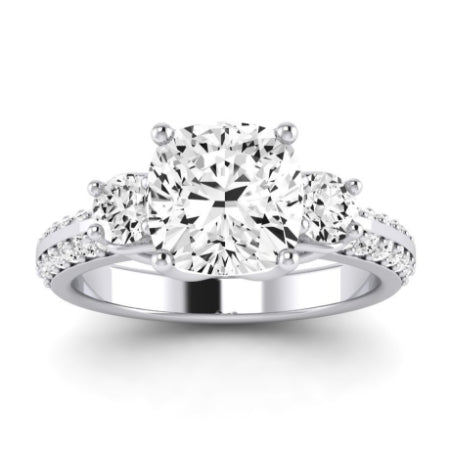 Thistle Diamond Matching Band Only (does Not Include Engagement Ring) For Ring With Cushion Center whitegold