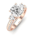 Thistle Diamond Matching Band Only (does Not Include Engagement Ring) For Ring With Cushion Center rosegold