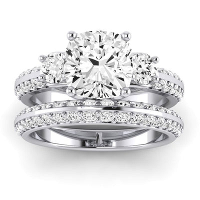 Thistle Diamond Matching Band Only (does Not Include Engagement Ring) For Ring With Cushion Center whitegold