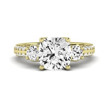 Thistle Diamond Matching Band Only (does Not Include Engagement Ring) For Ring With Cushion Center yellowgold