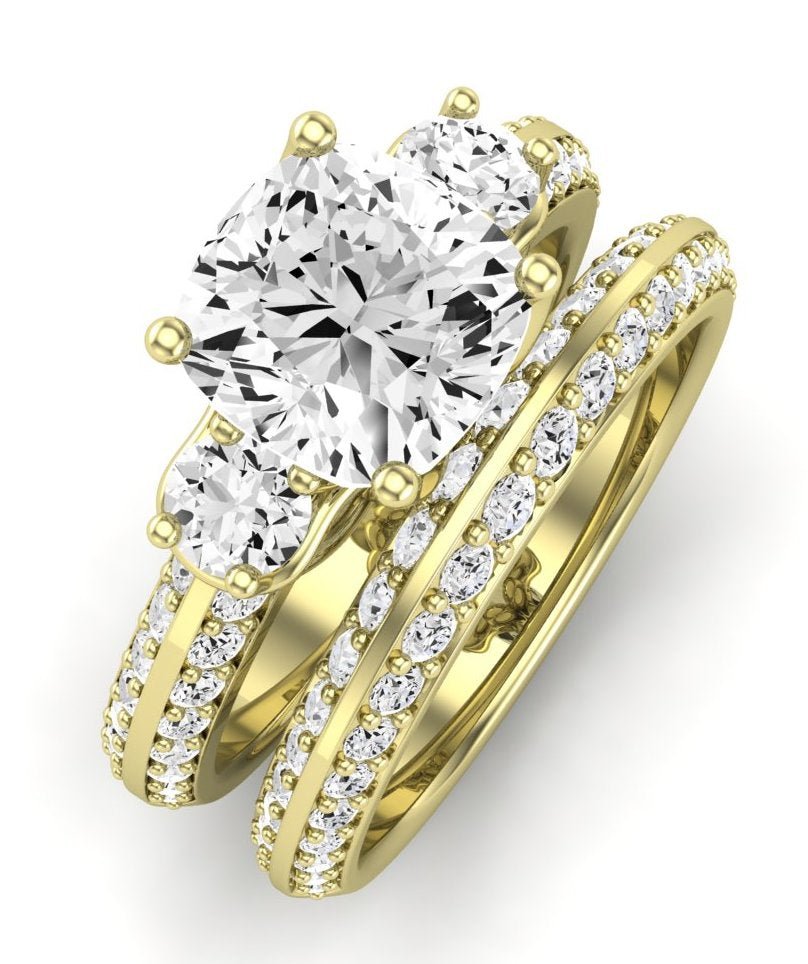 Thistle Diamond Matching Band Only (does Not Include Engagement Ring) For Ring With Cushion Center yellowgold