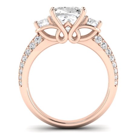 Thistle Diamond Matching Band Only (does Not Include Engagement Ring) For Ring With Cushion Center rosegold