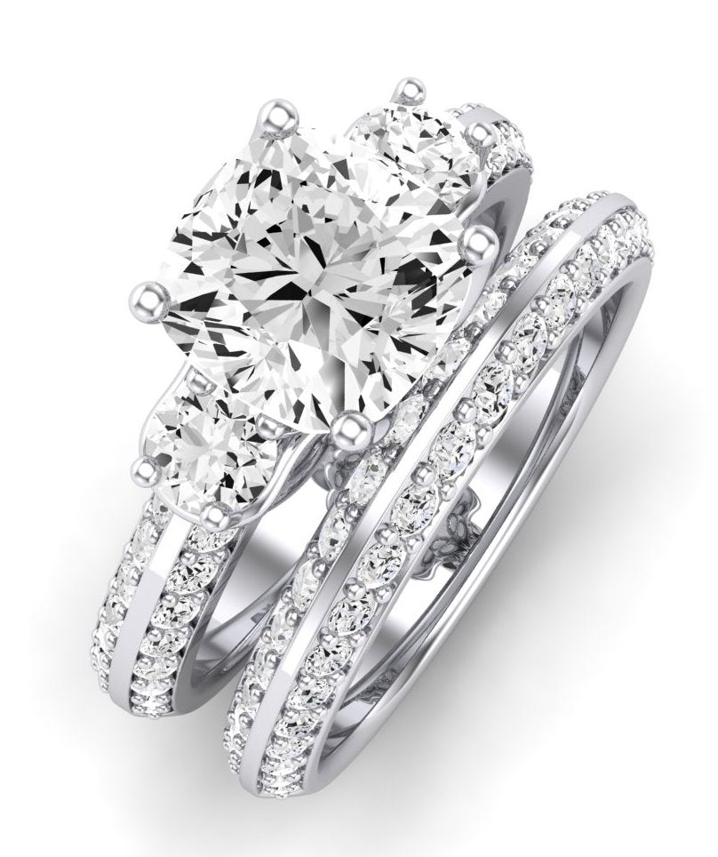 Thistle Diamond Matching Band Only (does Not Include Engagement Ring) For Ring With Cushion Center whitegold