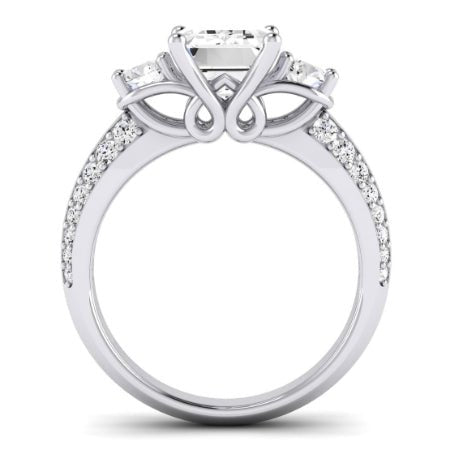 Thistle Diamond Matching Band Only ( Engagement Ring Not Included) For Ring With Emerald Center whitegold