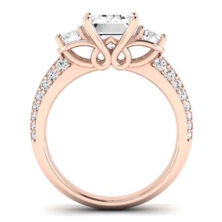 Thistle Diamond Matching Band Only ( Engagement Ring Not Included) For Ring With Emerald Center rosegold