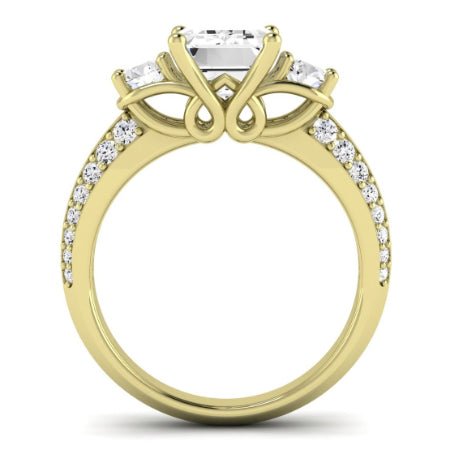 Thistle Diamond Matching Band Only ( Engagement Ring Not Included) For Ring With Emerald Center yellowgold