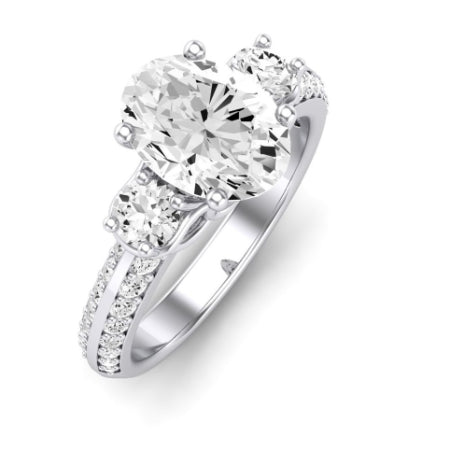 Thistle Diamond Matching Band Only ( Engagement Ring Not Included) For Ring With Oval Center whitegold