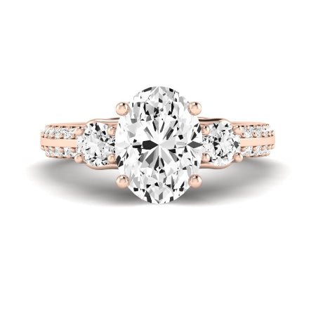 Thistle Diamond Matching Band Only ( Engagement Ring Not Included) For Ring With Oval Center rosegold