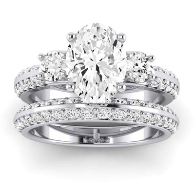 Thistle Diamond Matching Band Only ( Engagement Ring Not Included) For Ring With Oval Center whitegold