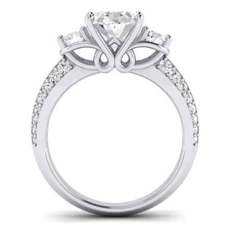 Thistle Diamond Matching Band Only ( Engagement Ring Not Included) For Ring With Oval Center whitegold