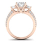 Thistle Diamond Matching Band Only ( Engagement Ring Not Included) For Ring With Oval Center rosegold