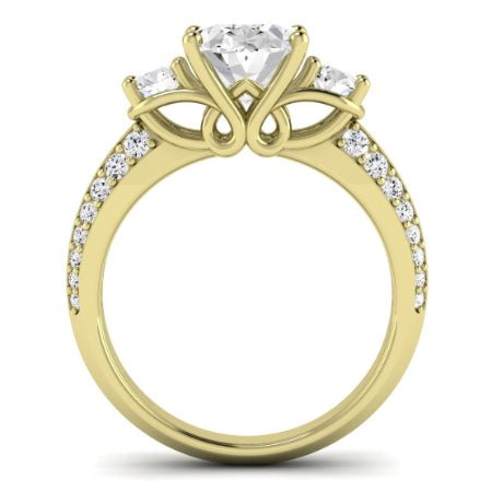 Thistle Diamond Matching Band Only ( Engagement Ring Not Included) For Ring With Oval Center yellowgold