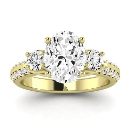 Thistle Diamond Matching Band Only ( Engagement Ring Not Included) For Ring With Oval Center yellowgold