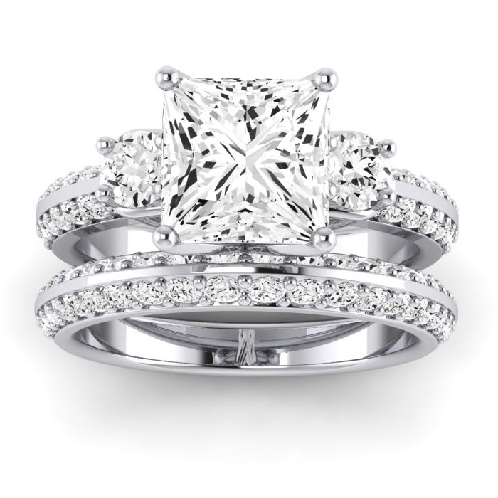 Thistle Diamond Matching Band Only (does Not Include Engagement Ring) For Ring With Princess Center whitegold