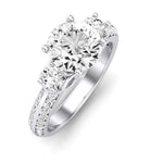 Thistle Diamond Matching Band Only (does Not Include Engagement Ring) For Ring With Round Center whitegold
