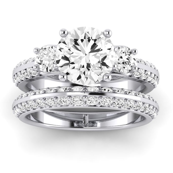 Thistle Diamond Matching Band Only (does Not Include Engagement Ring) For Ring With Round Center whitegold