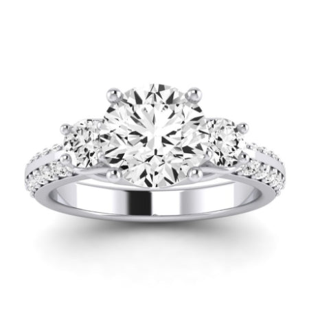 Thistle Diamond Matching Band Only (does Not Include Engagement Ring) For Ring With Round Center whitegold