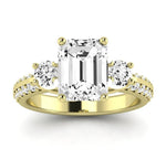 Thistle Emerald Diamond Engagement Ring (Lab Grown Igi Cert) yellowgold