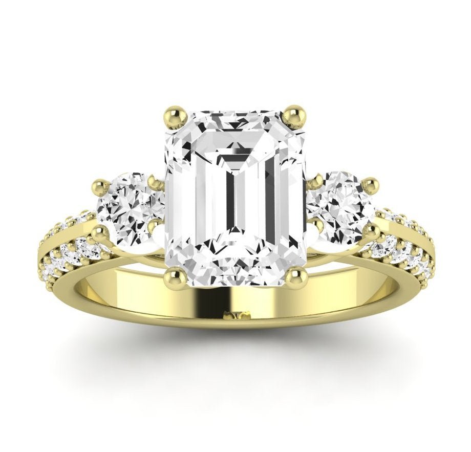 Thistle Emerald Diamond Engagement Ring (Lab Grown Igi Cert) yellowgold