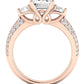 Thistle Emerald Diamond Engagement Ring (Lab Grown Igi Cert) rosegold