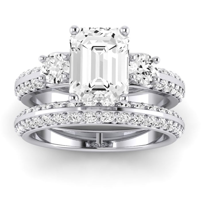 2.00 ct - Thistle - Emerald Moissanite Bridal Set