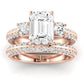 Thistle Emerald Moissanite Bridal Set rosegold