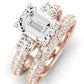 Thistle Emerald Moissanite Bridal Set rosegold