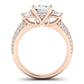 Thistle Emerald Moissanite Bridal Set rosegold