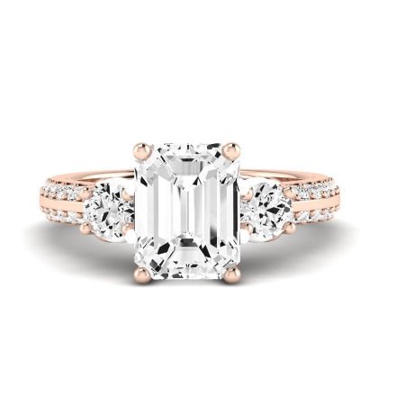 Thistle Emerald Moissanite Bridal Set rosegold