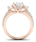 Thistle Emerald Moissanite Engagement Ring rosegold