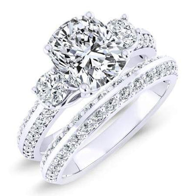 Thistle - GIA Natural Cushion Diamond Bridal Set