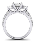 Thistle Emerald Diamond Engagement Ring (Lab Grown Igi Cert) whitegold