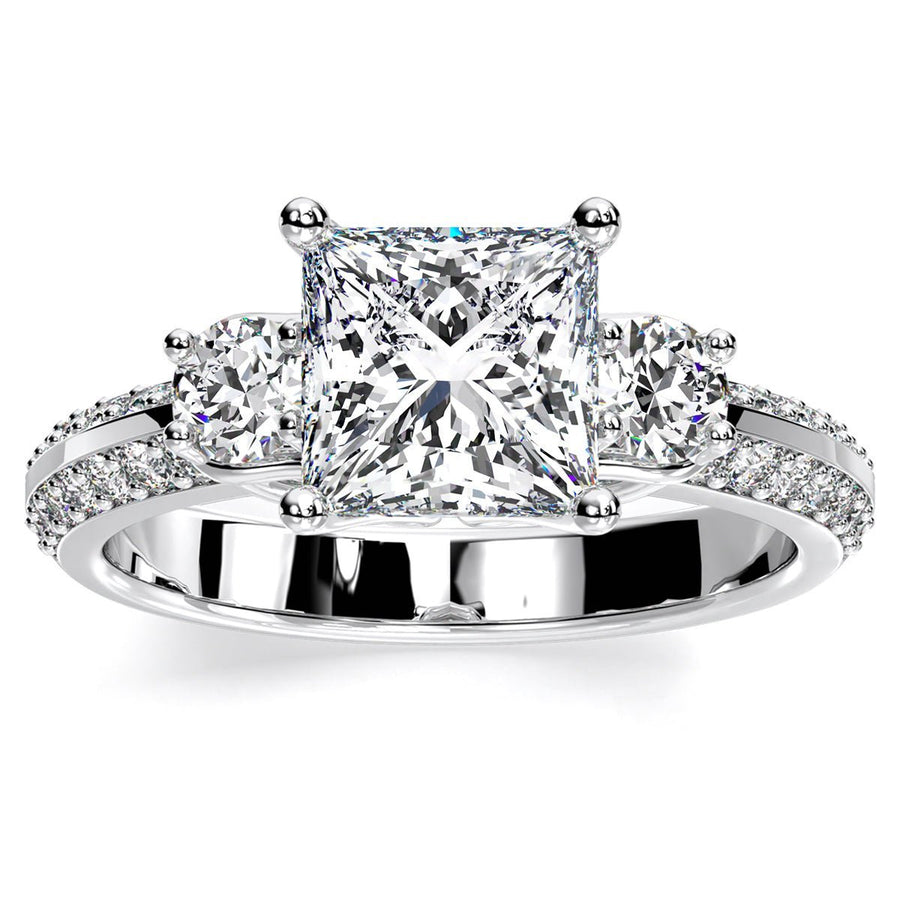 1.00 ct - Thistle - GIA Natural Princess Diamond Engagement Ring