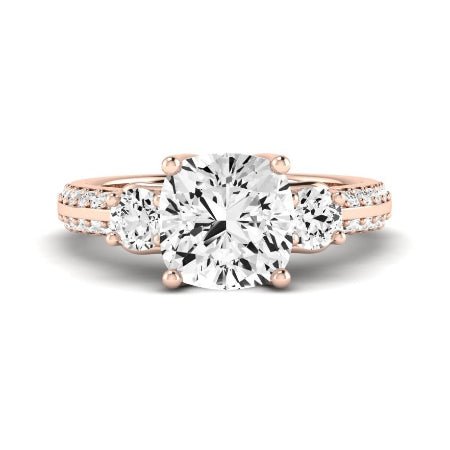 Thistle Diamond Matching Band Only (does Not Include Engagement Ring) For Ring With Cushion Center rosegold