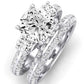 Thistle Moissanite Matching Band Only (does Not Include Engagement Ring) For Ring With Cushion Center whitegold