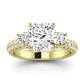 Thistle Moissanite Matching Band Only (does Not Include Engagement Ring) For Ring With Cushion Center yellowgold