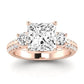 Thistle Moissanite Matching Band Only (does Not Include Engagement Ring) For Ring With Princess Center rosegold