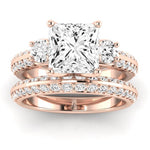 Thistle Moissanite Matching Band Only (does Not Include Engagement Ring) For Ring With Princess Center rosegold