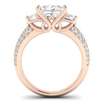 Thistle Moissanite Matching Band Only (does Not Include Engagement Ring) For Ring With Princess Center rosegold