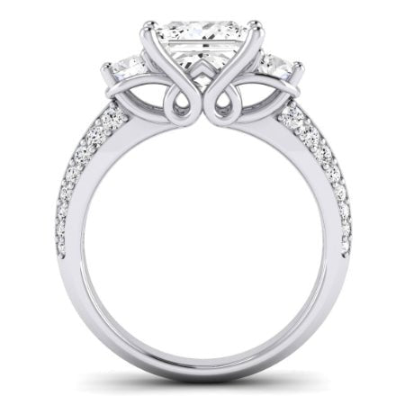 Thistle Moissanite Matching Band Only (does Not Include Engagement Ring) For Ring With Princess Center whitegold