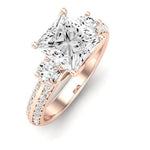 Thistle Moissanite Matching Band Only (does Not Include Engagement Ring) For Ring With Princess Center rosegold