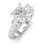 Thistle Moissanite Matching Band Only (does Not Include Engagement Ring) For Ring With Princess Center whitegold