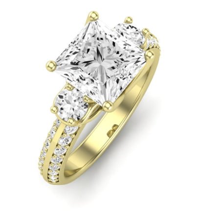 Thistle Moissanite Matching Band Only (does Not Include Engagement Ring) For Ring With Princess Center yellowgold